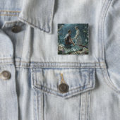 Badge Carré 5 Cm Hermia Lysander & fées Midsummer Night Dream (En situation)