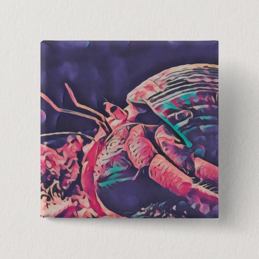 Badge Carré 5 Cm Hermit Crab Button  (Devant)