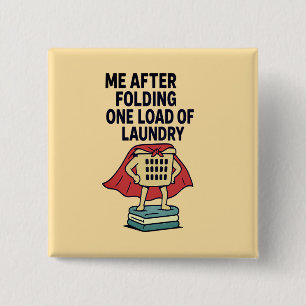 Badge Carré 5 Cm Hero de blanchisserie - Une charge, pleine puissan