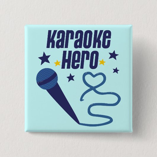 Badge Carré 5 Cm Héros de karaoke (Devant)