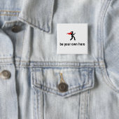 Badge Carré 5 Cm Héros d'ukulélé (En situation)