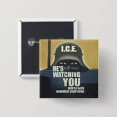 Badge Carré 5 Cm He's Watching You 2026 (Devant & derrière)