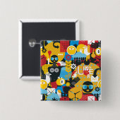 Badge Carré 5 Cm Heure d'été (Devant & derrière)