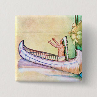 Badge Carré 5 Cm Hiawatha Magic Canoe