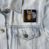 Badge Carré 5 Cm hibou (En situation)