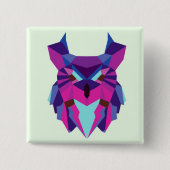 Badge Carré 5 Cm Hibou (Devant)