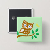 Badge Carré 5 Cm Hibou mignon (Devant & derrière)