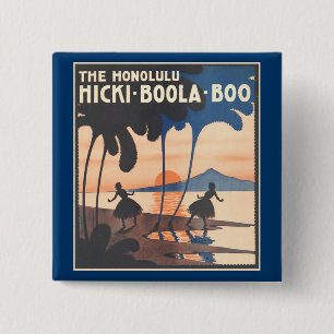 Badge Carré 5 Cm Hicki Boola huent le bouton