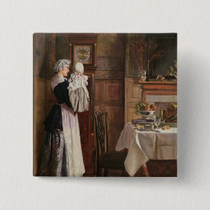 Badge Carré 5 Cm Hickory, Dickory, dock