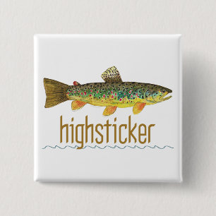 Badge Carré 5 Cm Highsticker - Pêche à la mouche