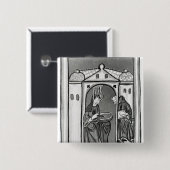 Badge Carré 5 Cm Hildegard de Bingen (Devant & derrière)