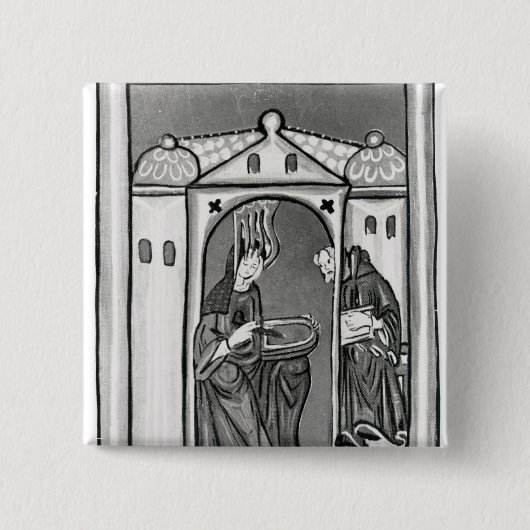 Badge Carré 5 Cm Hildegard de Bingen (Devant)