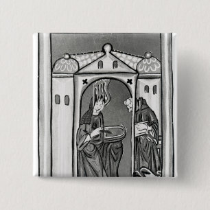 Badge Carré 5 Cm Hildegard de Bingen