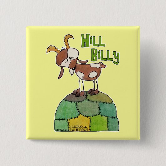 Badge Carré 5 Cm Hill Billy (Devant)