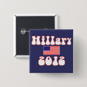 Badge Carré 5 Cm hillary 2012. (Devant & derrière)