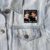Badge Carré 5 Cm Hillary Clinton 2016 (En situation)