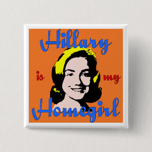 Badge Carré 5 Cm hillary est mon bouton de homegirl