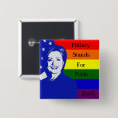 Badge Carré 5 Cm Hillary représente la fierté (Devant & derrière)