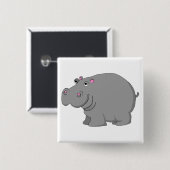 Badge Carré 5 Cm hippopotame (Devant & derrière)
