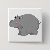 Badge Carré 5 Cm hippopotame (Devant)