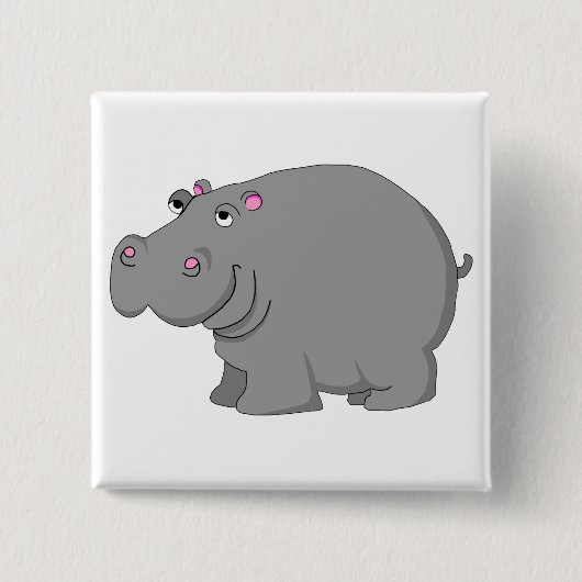 Badge Carré 5 Cm hippopotame (Devant)