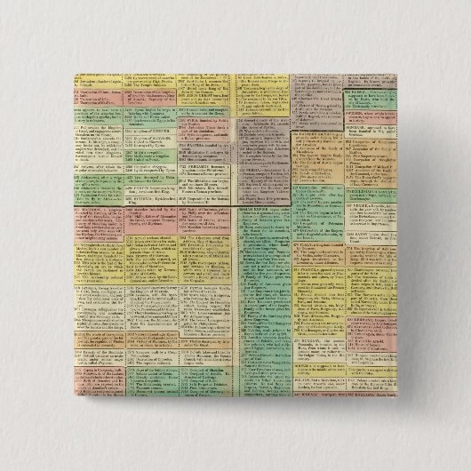 Badge Carré 5 Cm Histoire du monde en 1789 (Devant)