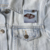 Badge Carré 5 Cm Hiver - Weasel à queue courte (En situation)