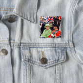 Badge Carré 5 Cm HM Reine Elizabeth-Duc d'Édimbourg (En situation)