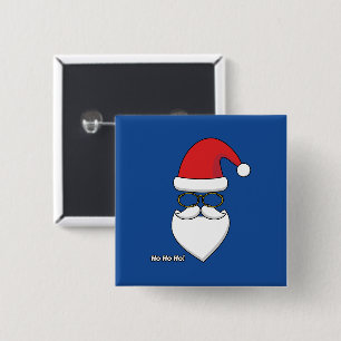 Badge Carré 5 Cm Ho Ho Ho Santa Claus