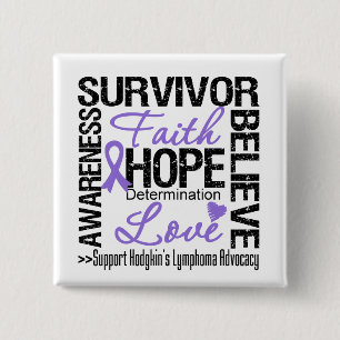 Badge Carré 5 Cm Hodgkins Lymphoma Survivants Moto