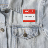 Badge Carré 5 Cm hola me llamo (En situation)