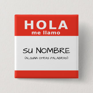 Badge Carré 5 Cm hola me llamo