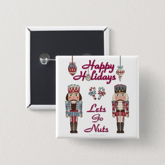 Badge Carré 5 Cm Holiday Nutcracker (Devant & derrière)