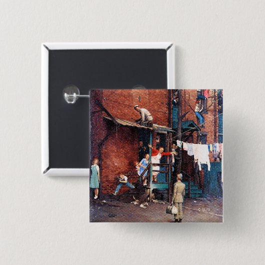 Badge Carré 5 Cm Homecoming G.I. (Devant & derrière)