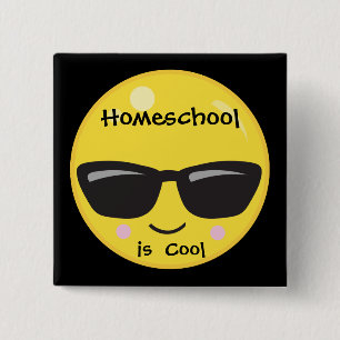 Badge Carré 5 Cm Homeschool is Cool