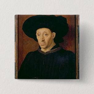 Badge Carré 5 Cm Homme avec un verre de vin