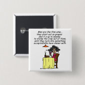 Badge Carré 5 Cm Hommes et FIne Humour de vin (Devant & derrière)