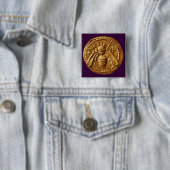 BADGE CARRÉ 5 CM HONEY BEE (En situation)