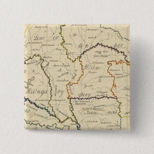 Badge Carré 5 Cm Hongrie, Transylvanie