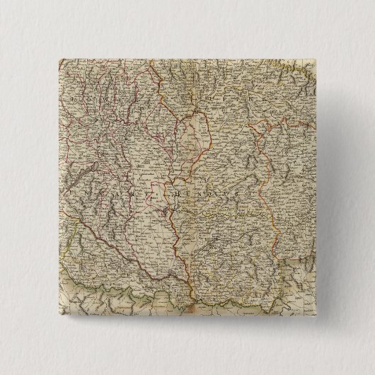 Badge Carré 5 Cm Hongrie, Transylvanie, Croatie (Devant)