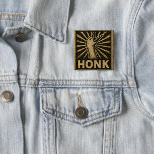Badge Carré 5 Cm Honk Goose Funny Duck Chicken Mème