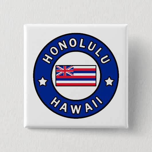 Badge Carré 5 Cm Honolulu Hawaii (Devant)