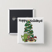 Badge Carré 5 Cm Hoppy Holidays Tshirts et cadeaux (Devant & derrière)