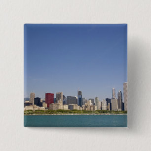 Badge Carré 5 Cm Horizon de Chicago, Illinois, États-Unis.