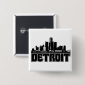 Badge Carré 5 Cm Horizon de Detroit (Devant & derrière)
