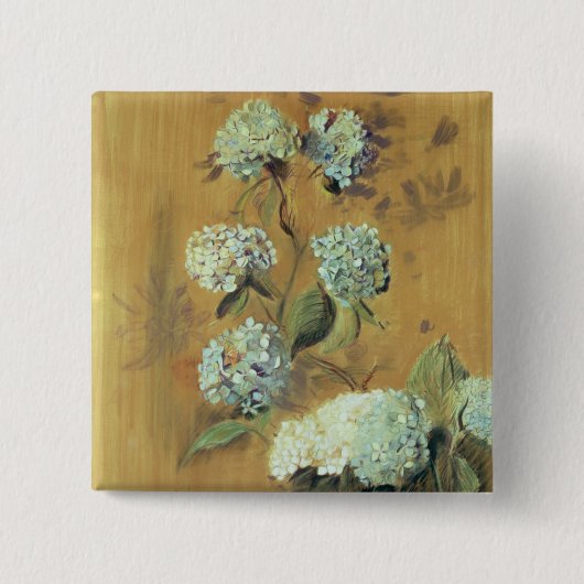 Badge Carré 5 Cm Hortensias (Devant)