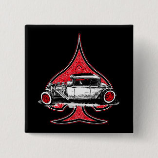 Badge Carré 5 Cm Hot Rod Spade Button