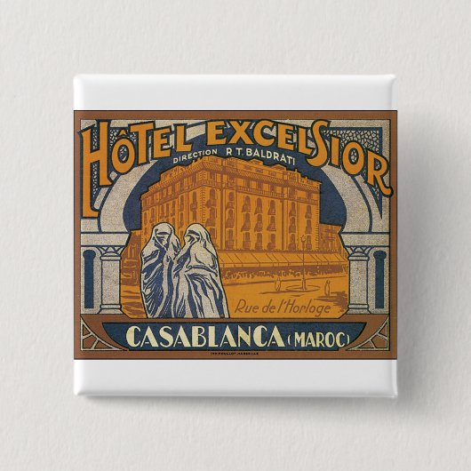 Badge Carré 5 Cm Hotel Excelsior Casablanca (Devant)