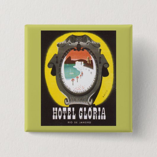 Badge Carré 5 Cm Hotel Gloria (Devant)