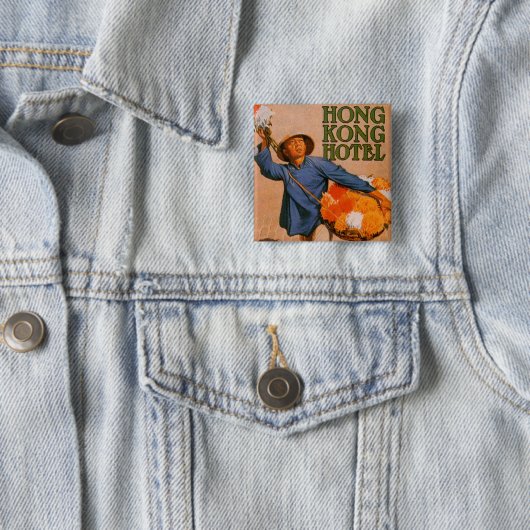 Badge Carré 5 Cm Hôtel Hong Kong (En situation)